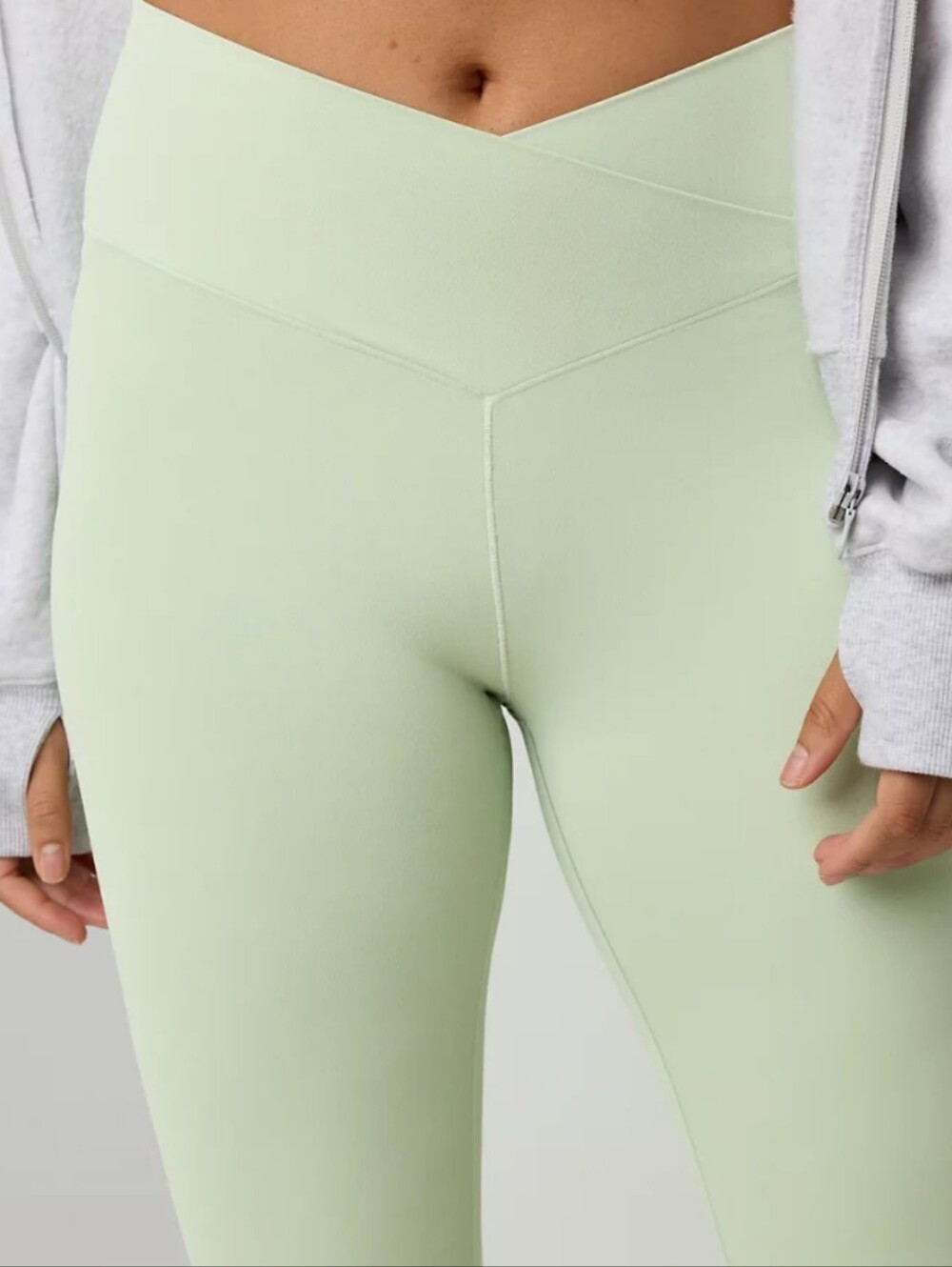 Offline By Aerie Crossover Real Me Sage Green Leggings Women's Size Medium M